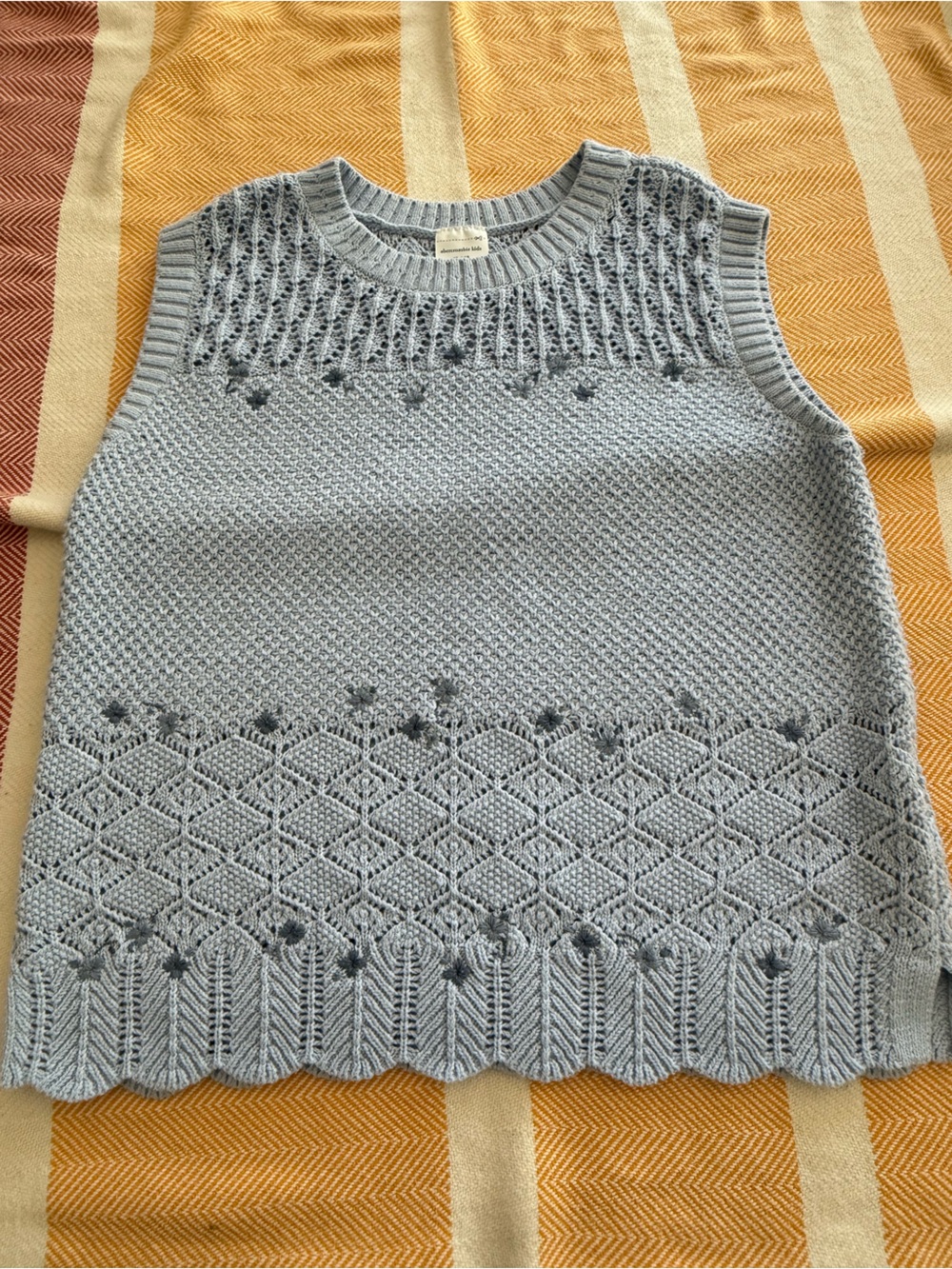 abercrombie kids Light Blue Knit Sleeveless Crewneck Sweater Vest